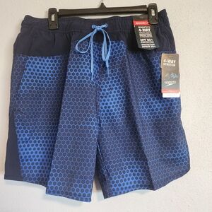 Men's Speedo Swim Boardshorts Size M Blue Spf 50